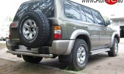 16 899 р. Защита заднего бампера (Ø76 мм, нержавейка) SLITKOFF Nissan Patrol 5 Y61 дорестайлинг (1997-2001)  с доставкой в г. Королёв. Увеличить фотографию 2