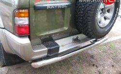 16 899 р. Защита заднего бампера (Ø76 мм, нержавейка) SLITKOFF Nissan Patrol 5 Y61 дорестайлинг (1997-2001)  с доставкой в г. Королёв. Увеличить фотографию 3