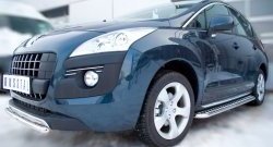 12 999 р. Защита переднего бампера (Ø 42 мм, нержавейка) SLITKOFF  Peugeot 3008 (2009-2013) дорестайлинг  с доставкой в г. Королёв. Увеличить фотографию 3