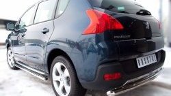 14 899 р. Защита заднего бампера (Ø63 мм, нержавейка) SLITKOFF Peugeot 3008 дорестайлинг (2009-2013)  с доставкой в г. Королёв. Увеличить фотографию 2