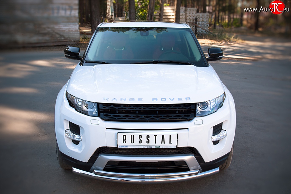 20 999 р. Защита переднего бампера (Dynamic, 2 трубыØ63 и 42 мм, нержавейка) SLITKOFF  Land Rover Range Rover Evoque  1 L538 (2011-2015) дорестайлинг 3 дв., дорестайлинг 5 дв.  с доставкой в г. Королёв