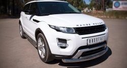 21 649 р. Защита переднего бампера (2 трубыØ76 и 42 мм, нержавейка) SLITKOFF  Land Rover Range Rover Evoque  1 L538 (2011-2015) дорестайлинг 3 дв., дорестайлинг 5 дв.  с доставкой в г. Королёв. Увеличить фотографию 2