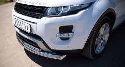 21 649 р. Защита переднего бампера (2 трубыØ76 и 42 мм, нержавейка) SLITKOFF  Land Rover Range Rover Evoque  1 L538 (2011-2015) дорестайлинг 3 дв., дорестайлинг 5 дв.  с доставкой в г. Королёв. Увеличить фотографию 3