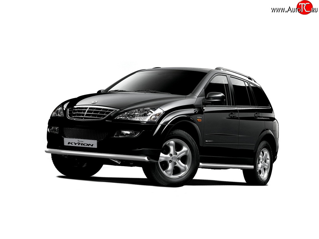 4 299 р. Защита порогов из трубы Ø63 Petroil Tuning SSANGYONG Kyron дорестайлинг (2005-2007) (Нержавеющая полированная сталь)  с доставкой в г. Королёв