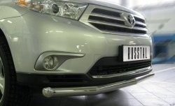 20 999 р. Одинарная защита переднего бампера SLITKOFF 76 мм Toyota Highlander XU40 рестайлинг (2010-2013)  с доставкой в г. Королёв. Увеличить фотографию 2