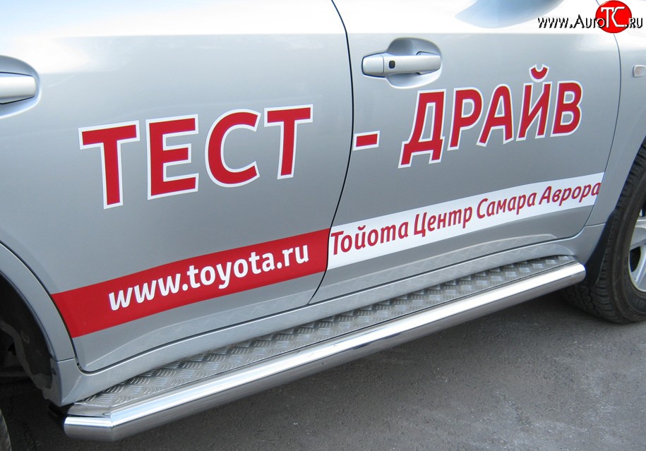 36 999 р. Широкая защита порогов SLITKOFF Toyota Land Cruiser 200 дорестайлинг (2007-2012)  с доставкой в г. Королёв