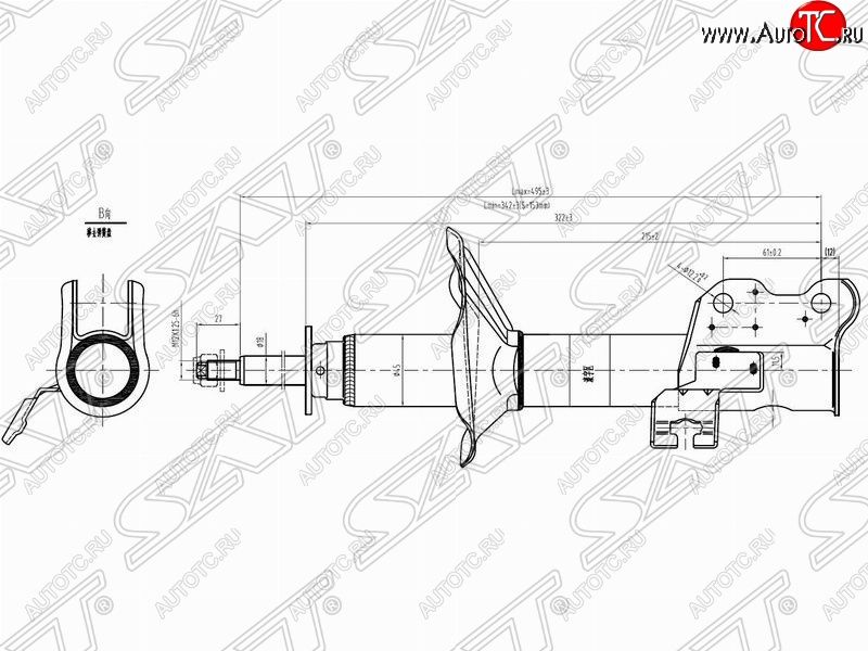 3 799 р. Правый амортизатор передний SAT  Nissan 100NX (1990-1996)  с доставкой в г. Королёв