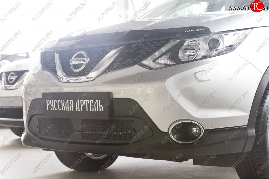 2 099 р. Защитная сетка решетки переднего бампера РА Nissan Qashqai 2 J11 рестайлинг (2017-2022)  с доставкой в г. Королёв