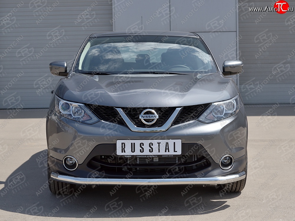 14 199 р. Защита переднего бампера (Ø42 мм, нержавейка) SLITKOFF  Nissan Qashqai  2 (2013-2019) J11 дорестайлинг  с доставкой в г. Королёв