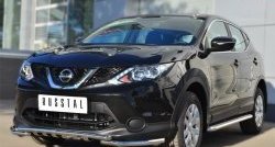 23 999 р. Защита переднего бампера (Ø42 мм с зубами, нержавейка) SLITKOFF  Nissan Qashqai  2 (2013-2019) J11 дорестайлинг  с доставкой в г. Королёв. Увеличить фотографию 2