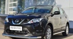 15 299 р. Защита порогов из круглой трубы диаметром 63 мм Russtal Nissan Qashqai 2 J11 дорестайлинг (2013-2019) (Защита порогов с со скосами на торцах (вариант 1))  с доставкой в г. Королёв. Увеличить фотографию 3