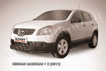 Защита переднего бампер Slitkoff Nissan (Нисан) Qashqai +2 (Кашкай)  1 (2010-2014) 1 J10 рестайлинг