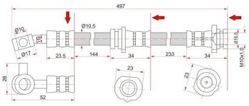 Тормозной шланг SAT (левый)  AD  Y11, Almera  N16, Bluebird Sylphy  седан, Sunny  B15, Wingroad  2 Y11