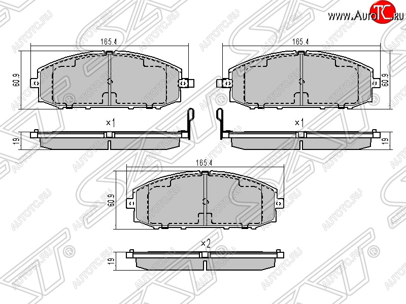 1 759 р. Колодки тормозные SAT (передние)  Nissan Patrol  5 (1997-2010) Y61 дорестайлинг, Y61 1-ый рестайлинг, Y61 2-ой рестайлинг  с доставкой в г. Королёв