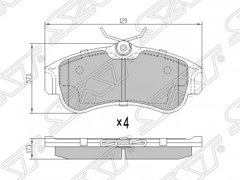 Колодки тормозные SAT (передние)  Almera ( N15,  N16), Bluebird Sylphy  седан, Primera  1 седан