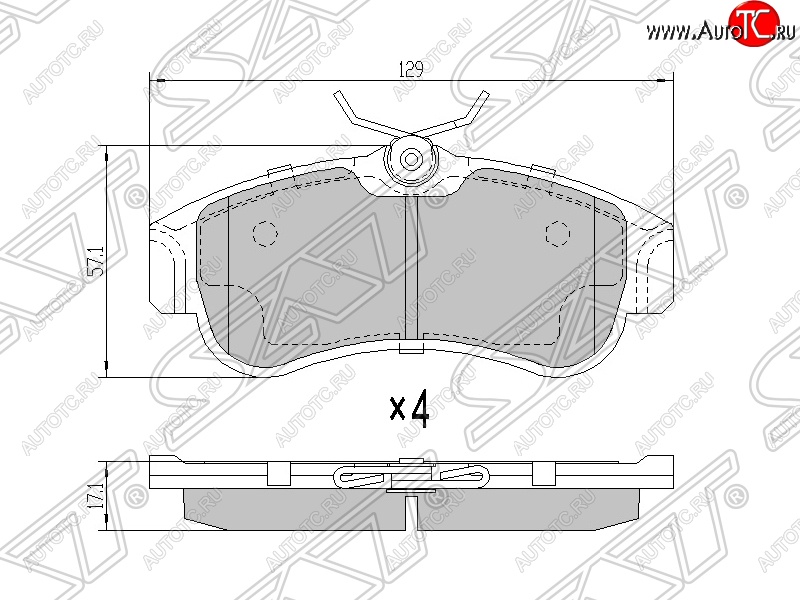 1 239 р. Колодки тормозные SAT (передние) Nissan Almera N15 седан дорестайлинг (1995-1998)  с доставкой в г. Королёв