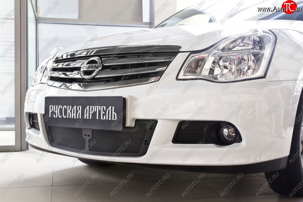 2 089 р. Защитная сетка решетки переднего бампера РА Nissan Almera G15 седан (2012-2019)  с доставкой в г. Королёв