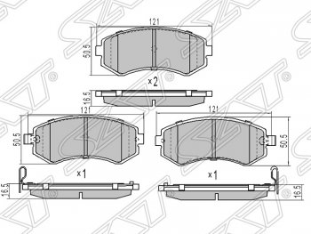 Колодки тормозные SAT (передние/задние) Nissan Patrol 5 Y61 2-ой рестайлинг (2004-2010)