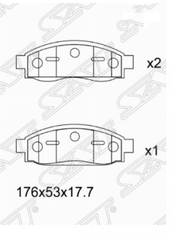 Комплект передних тормозных колодок SAT INFINITI QX56 JA60 рестайлинг (2007-2010)