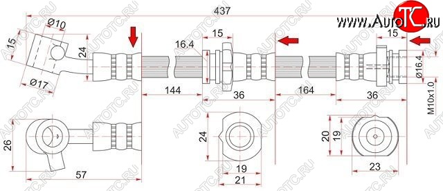 869 р. Тормозной шланг SAT (левый)  Nissan Avenir - Primera ( 1 седан,  седан,  2 седан,  2 универсал)  с доставкой в г. Королёв