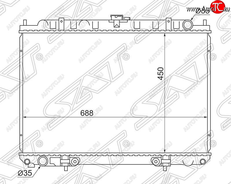 6 299 р. Радиатор двигателя (трубчатый, МКПП/АКПП) SAT  Nissan Bassara - Serena  2  с доставкой в г. Королёв