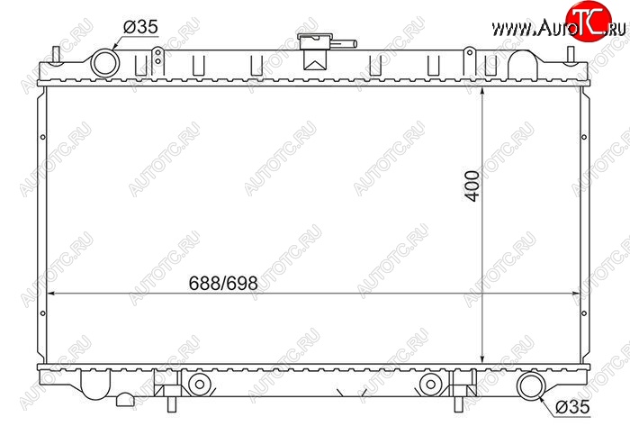 5 599 р. Радиатор двигателя (трубчатый, 2.0/2.5/3.0, МКПП/АКПП) SAT  Nissan Cefiro  A32 - Maxima  A32  с доставкой в г. Королёв