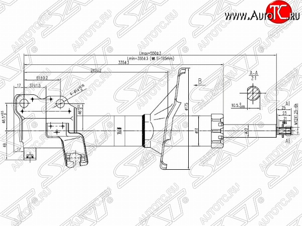 3 799 р. Правый амортизатор передний SAT Nissan Rnessa (1997-2001)  с доставкой в г. Королёв