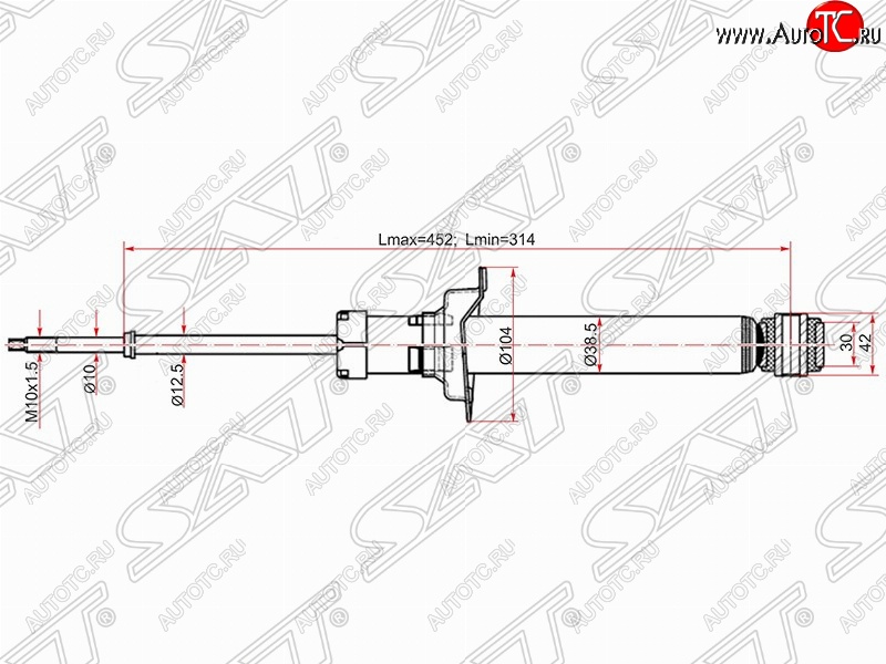 2 699 р. Амортизатор задний SAT (установка на левую или правую сторону) Nissan Cefiro A32 (1994-1998)  с доставкой в г. Королёв