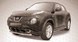 Защита переднего бампера из короткой трубы диаметром 57 мм Slitkoff Nissan (Нисан) Juke (Жук)  1 YF15 (2010-2014) 1 YF15 дорестайлинг