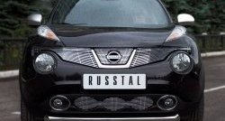 Одинарная защита переднего бампера SLITKOFF диаметром 76 мм (4x4) Nissan Juke 1 YF15 дорестайлинг (2010-2014)