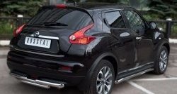 15 549 р. Защита заднего бампера (Ø63 и 42 мм, нержавейка) SLITKOFF Nissan Juke 1 YF15 дорестайлинг (2010-2014)  с доставкой в г. Королёв. Увеличить фотографию 4