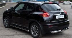 17 399 р. Защита заднего бампера (Ø76 и 42 мм, нержавейка) SLITKOFF Nissan Juke 1 YF15 дорестайлинг (2010-2014)  с доставкой в г. Королёв. Увеличить фотографию 2