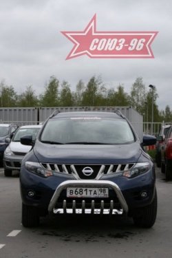 20 654 р. Защита переднего бампера Souz-96 (d76) Nissan Murano 2 Z51 дорестайлинг (2008-2011)  с доставкой в г. Королёв. Увеличить фотографию 2