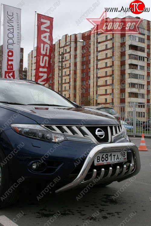 20 654 р. Защита переднего бампера Souz-96 (d76) Nissan Murano 2 Z51 дорестайлинг (2008-2011)  с доставкой в г. Королёв