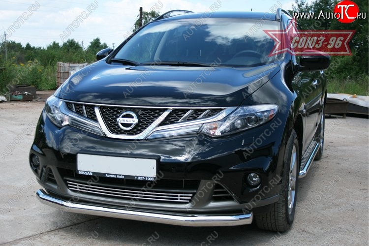 15 929 р. Защита переднего бампера одинарная Souz-96 (d76) Nissan Murano 2 Z51 рестайлинг (2010-2016)  с доставкой в г. Королёв