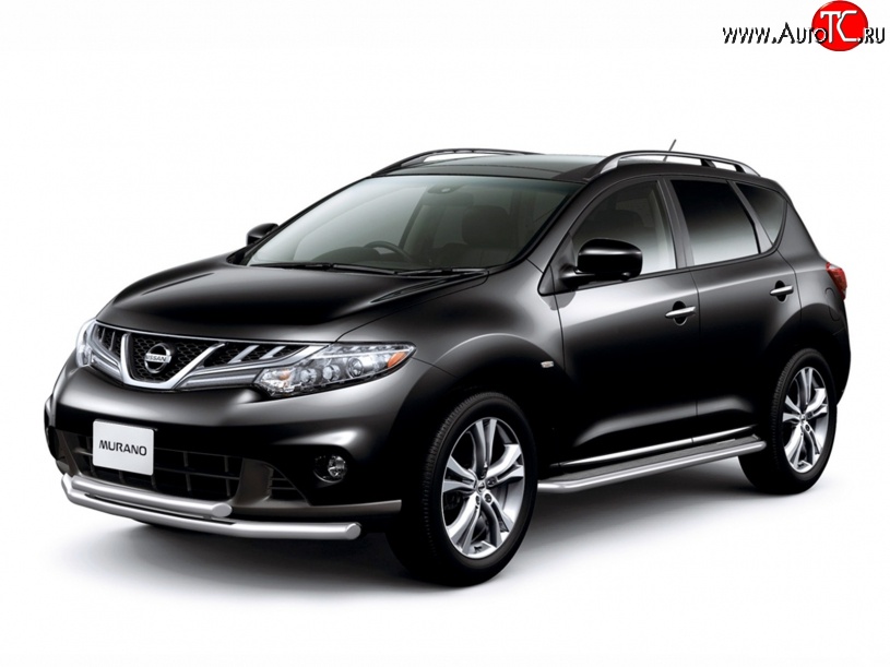 10 899 р. Широкая защита порогов Petroil Tuning Nissan Murano 2 Z51 рестайлинг (2010-2016)  с доставкой в г. Королёв