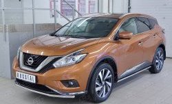 16 899 р. Защита переднего бампера (Ø42 мм, нержавейка) SLITKOFF  Nissan Murano  3 Z52 (2015-2022) дорестайлинг  с доставкой в г. Королёв. Увеличить фотографию 2