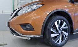 16 899 р. Защита переднего бампера (Ø42 мм, нержавейка) SLITKOFF  Nissan Murano  3 Z52 (2015-2022) дорестайлинг  с доставкой в г. Королёв. Увеличить фотографию 3