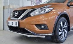 16 899 р. Защита переднего бампера (Ø42 мм, нержавейка) SLITKOFF  Nissan Murano  3 Z52 (2015-2022) дорестайлинг  с доставкой в г. Королёв. Увеличить фотографию 4