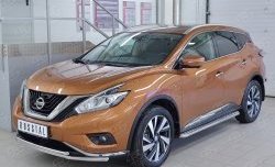 21 349 р. Защита переднего бампера (2 трубыØ42 мм, нержавейка) SLITKOFF Nissan Murano 3 Z52 дорестайлинг (2015-2022)  с доставкой в г. Королёв. Увеличить фотографию 2