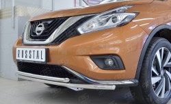 21 349 р. Защита переднего бампера (2 трубыØ42 мм, нержавейка) SLITKOFF Nissan Murano 3 Z52 дорестайлинг (2015-2022)  с доставкой в г. Королёв. Увеличить фотографию 4