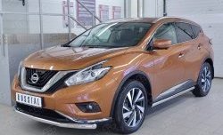 18 699 р. Защита переднего бампера (Ø63 мм, нержавейка) SLITKOFF Nissan Murano 3 Z52 дорестайлинг (2015-2022)  с доставкой в г. Королёв. Увеличить фотографию 2