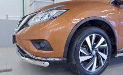 18 699 р. Защита переднего бампера (Ø63 мм, нержавейка) SLITKOFF Nissan Murano 3 Z52 дорестайлинг (2015-2022)  с доставкой в г. Королёв. Увеличить фотографию 3