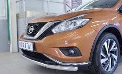 18 699 р. Защита переднего бампера (Ø63 мм, нержавейка) SLITKOFF Nissan Murano 3 Z52 дорестайлинг (2015-2022)  с доставкой в г. Королёв. Увеличить фотографию 4