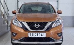 Защита переднего бампера (Ø63 мм, нержавейка) SLITKOFF Nissan Murano 3 Z52 дорестайлинг (2015-2022)