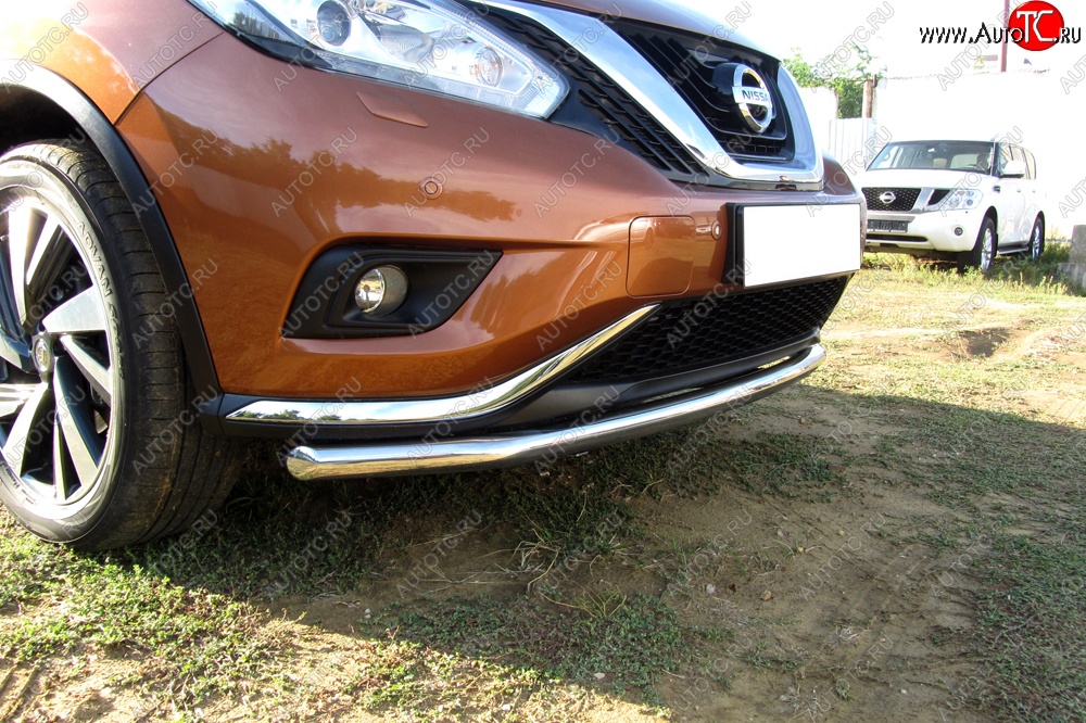 15 999 р. Одинарная защита переднего бампера диаметром 57 мм Slitkoff  Nissan Murano  3 Z52 (2015-2022) дорестайлинг (Нержавейка, Полированная)  с доставкой в г. Королёв