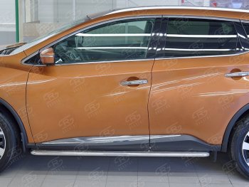 38 999 р. Широкая защита порогов с трубой диаметром 42 мм SLITKOFF v3  Nissan Murano  3 Z52 (2015-2024) дорестайлинг, рестайлинг  с доставкой в г. Королёв. Увеличить фотографию 3