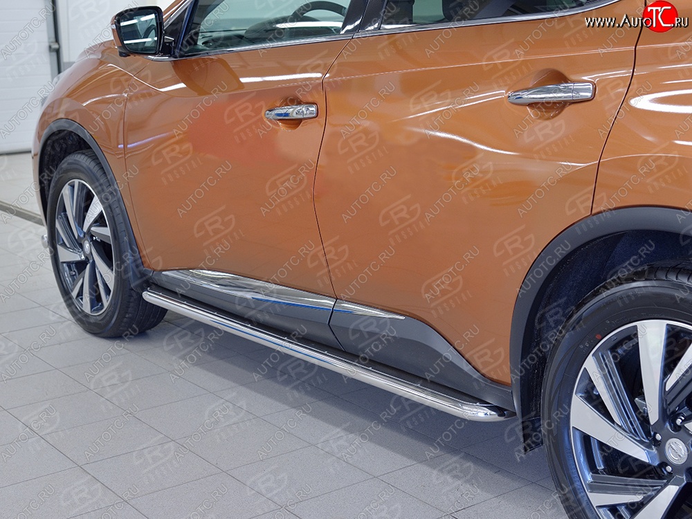 38 999 р. Широкая защита порогов с трубой диаметром 42 мм SLITKOFF v3  Nissan Murano  3 Z52 (2015-2024) дорестайлинг, рестайлинг  с доставкой в г. Королёв