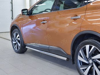 20 849 р. Защита порогов из круглой трубы диаметром 63 мм SLITKOFF v2  Nissan Murano  3 Z52 (2015-2024) дорестайлинг, рестайлинг  с доставкой в г. Королёв. Увеличить фотографию 3