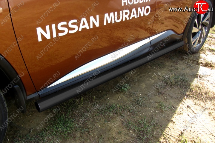 13 249 р. Защита порогов Slitkoff  Nissan Murano  3 Z52 (2015-2024) дорестайлинг, рестайлинг (Цвет: серебристый)  с доставкой в г. Королёв